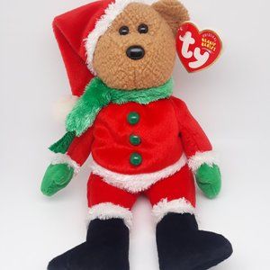 Ty Beanie Baby "Kringle" Santa Clause Christmas Bear 2003-2004 DOB ERRORS